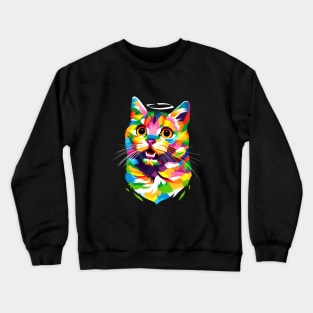 Angel Cute Cat Pop Art Crewneck Sweatshirt